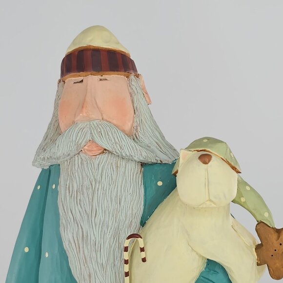 Williraye Studio Christmas Comfort Santa Figurine Holding Cat In PJs 2005 WW2540 - Picture 7 of 8